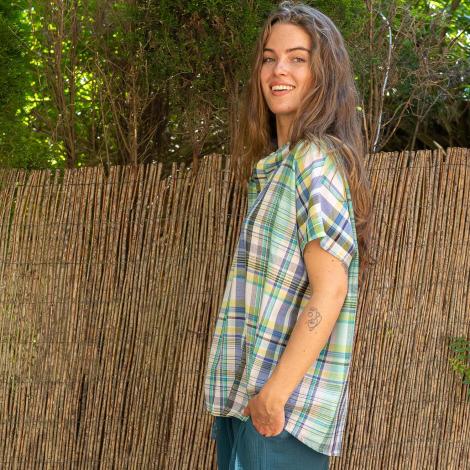 Top SATABI algodón MADRAS (varios colores)
