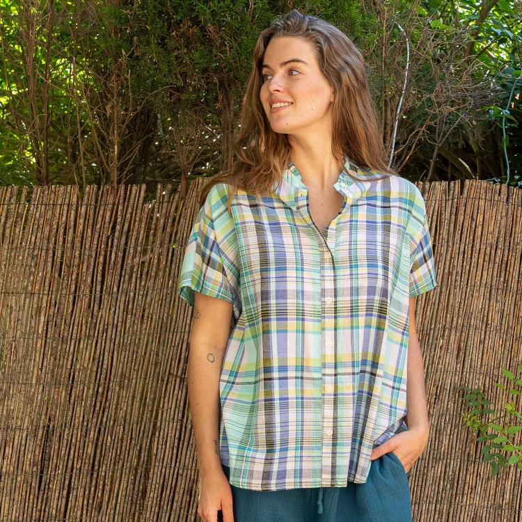 Top SATABI algodón MADRAS (varios colores)