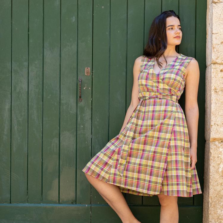 Vestido ANAI algodón madrás (varios colores)