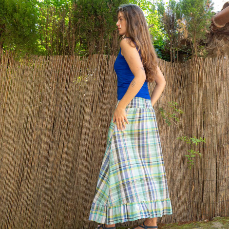 Falda SASI algodón MADRAS (varios colores)