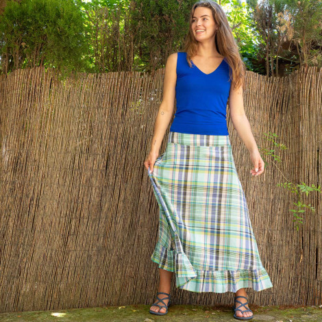 Falda SASI algodón MADRAS (varios colores)