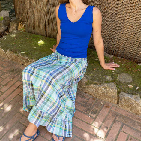 Falda SASI algodón MADRAS (varios colores)